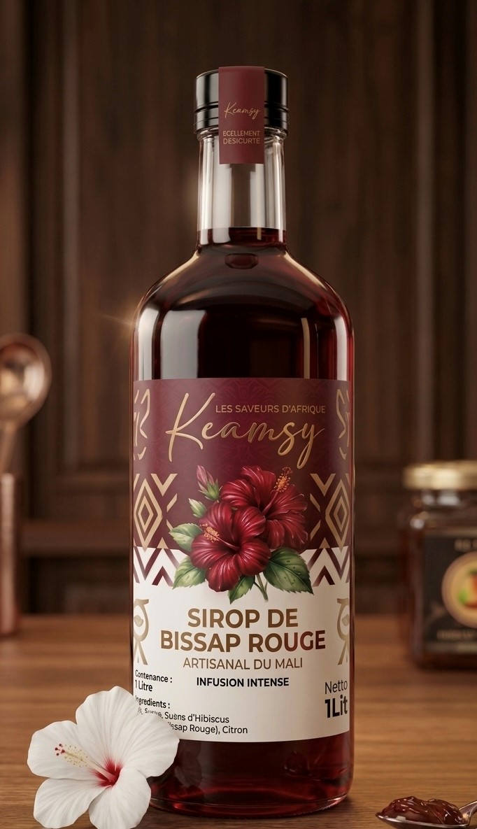 KEAMSY SIROP DE BISSAP HIBISCUS ROUGE 1 litre – GTIN 6176000173632
