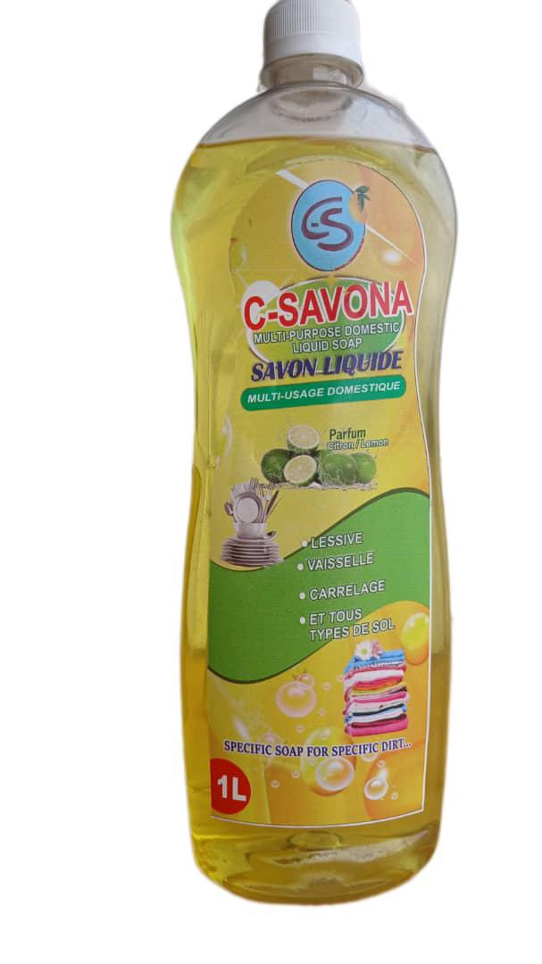 C-SAVONA Savon liquide multi-usage domestique Parfum Citron/Lemon 1 litre – GTIN 6174000228246