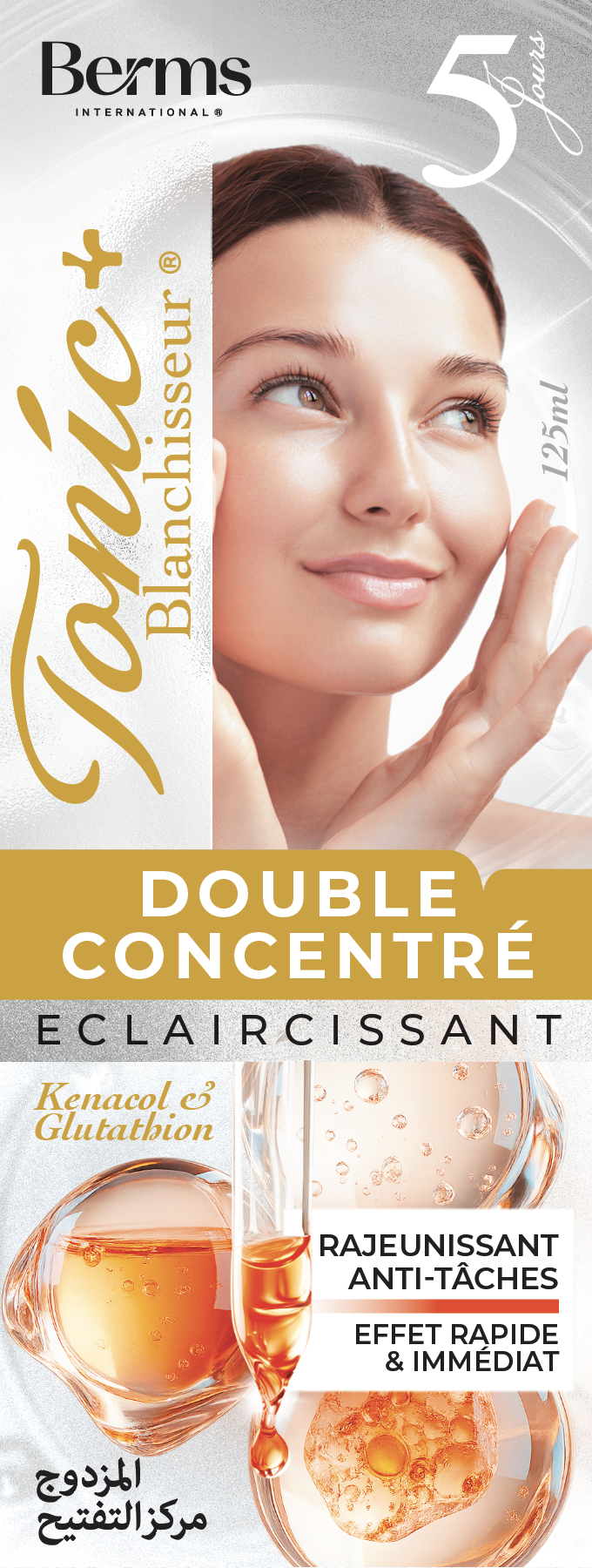 BERMS Tonic Blanchisseur Double Concentré Eclaircissant Kenacol + Glutathion 125 millilitre – GTIN 6174000270399