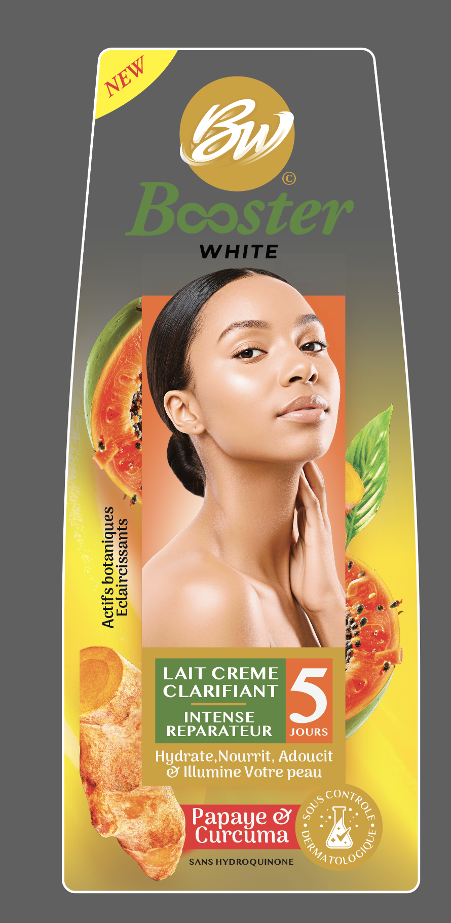 BERMS Booster White Lait Crème CLARIFIANT INTENSE REPARATEUR Papaye & Curcuma 300 millilitre – GTIN 6174000270672
