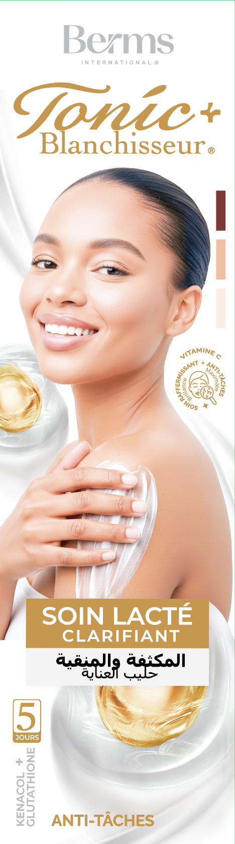 BERMS Tonic Blanchisseur Soins Lacté Clarifiant Anti taches Kenacol + Glutathione 450 millilitre – GTIN 6174000270696