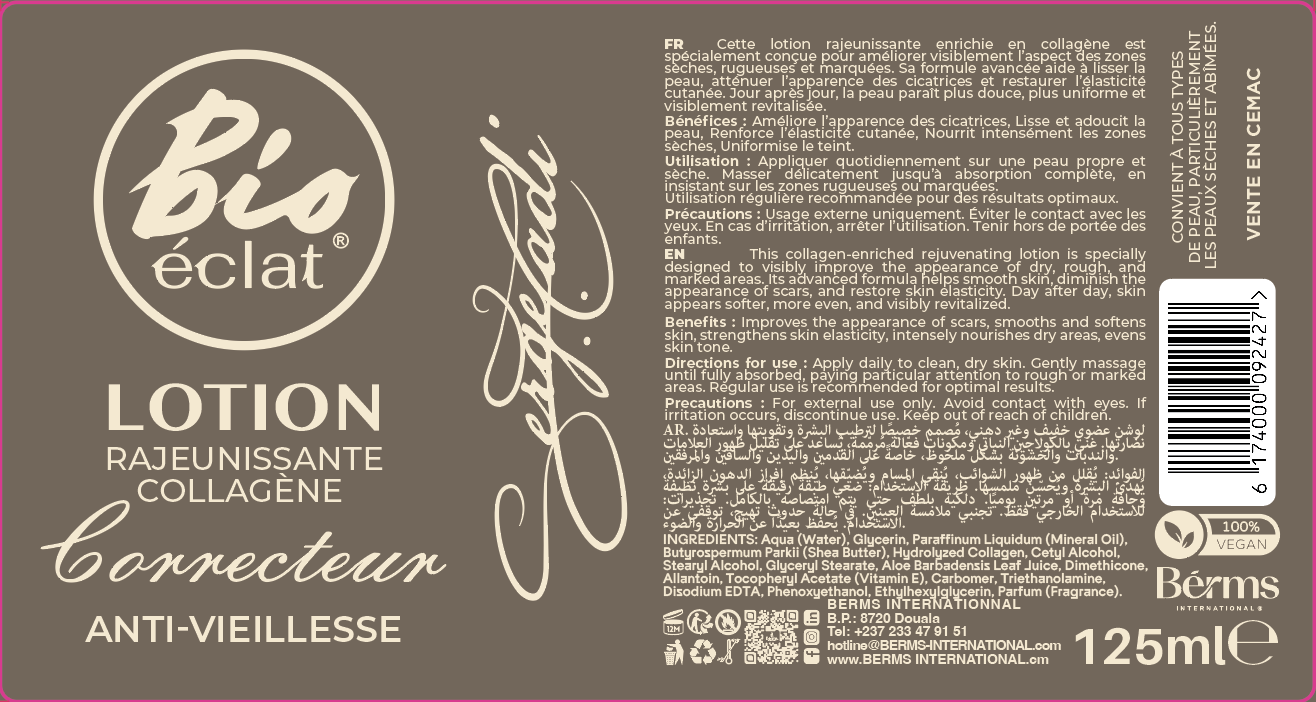 BERMS Lotion Rajeunissante au collagène Correcteur, Anti-vieillesse 125 millilitre – GTIN 6174000270719