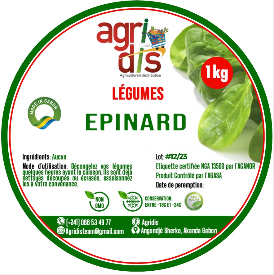 AGRIDIS EPINARD 1 Kilogram – GTIN 6176000147411