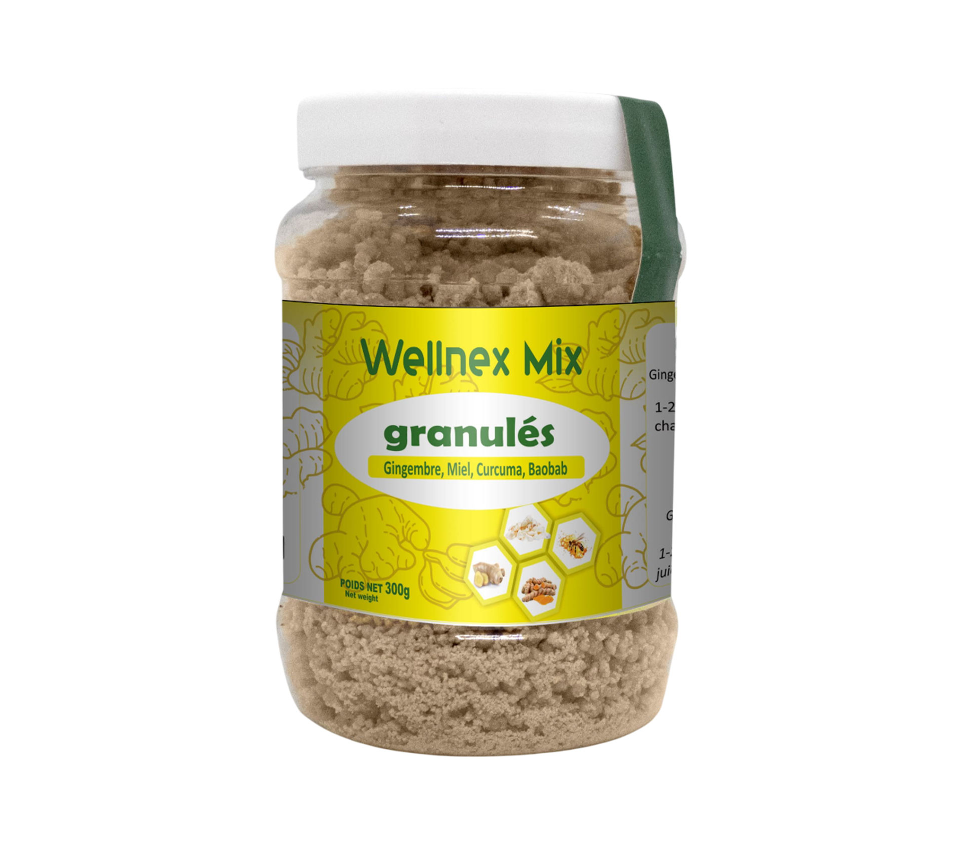 QUEEN'S FOOD Wellmix Granulés Gingembre Miel Baobab Curcuma 300 gram – GTIN 6177000022029