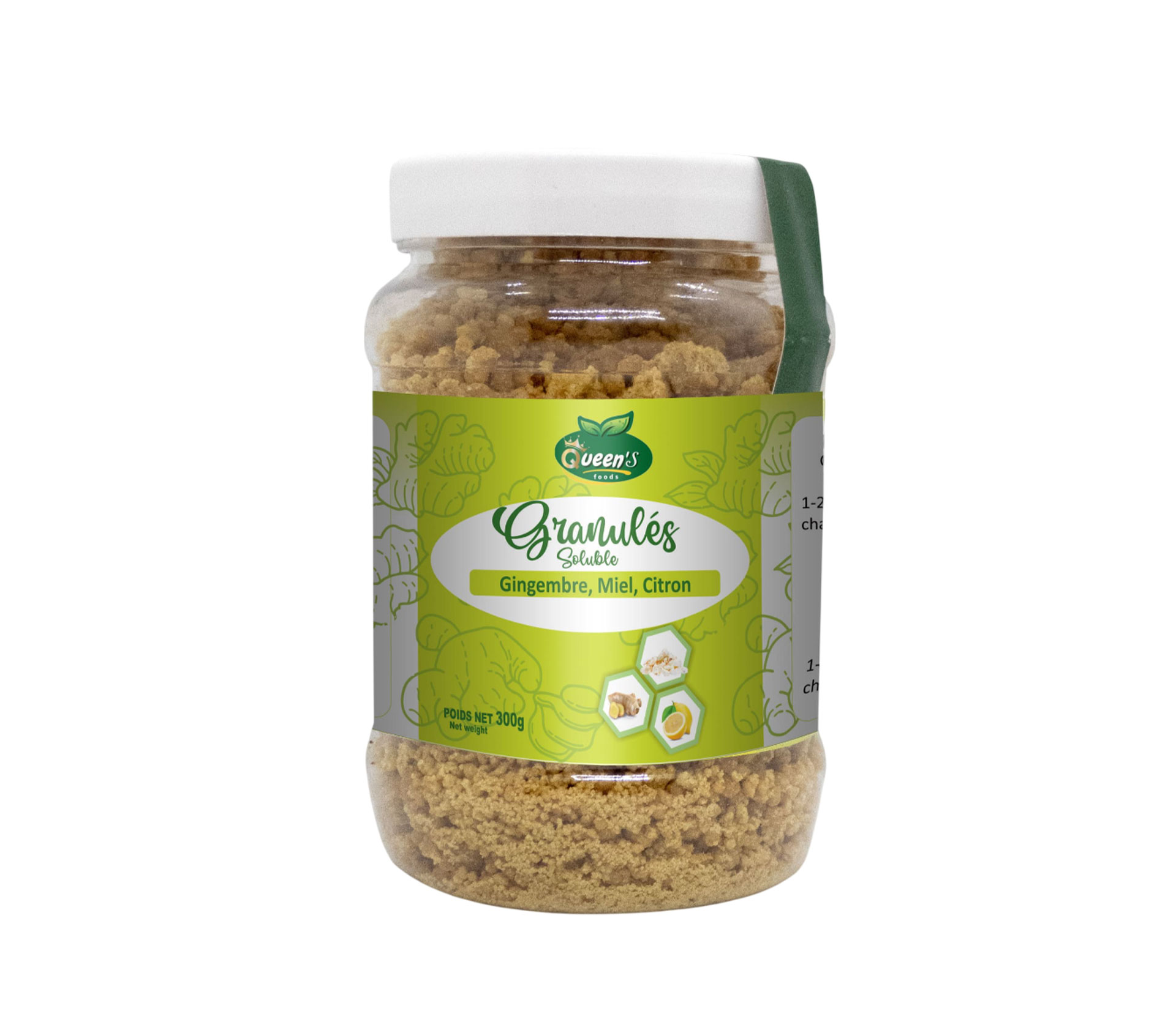 QUEEN'S FOOD Granulés Gingembre Miel Citron 300 gram – GTIN 6177000022043