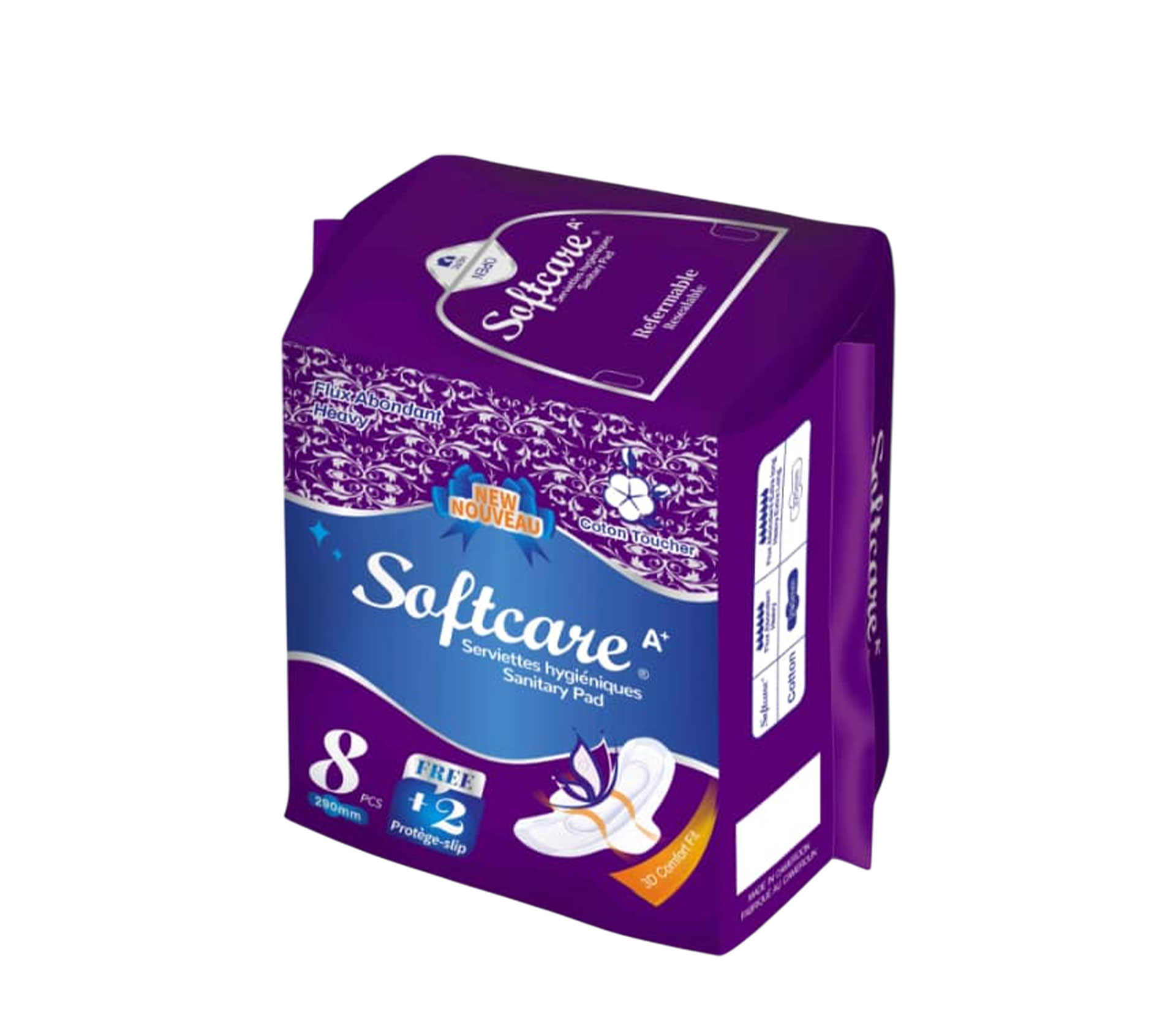 SOFTCARE Serviette Hygiéniques 8 Pièces +2 Protège-Slip 290 millimètre – GTIN 6176000138754