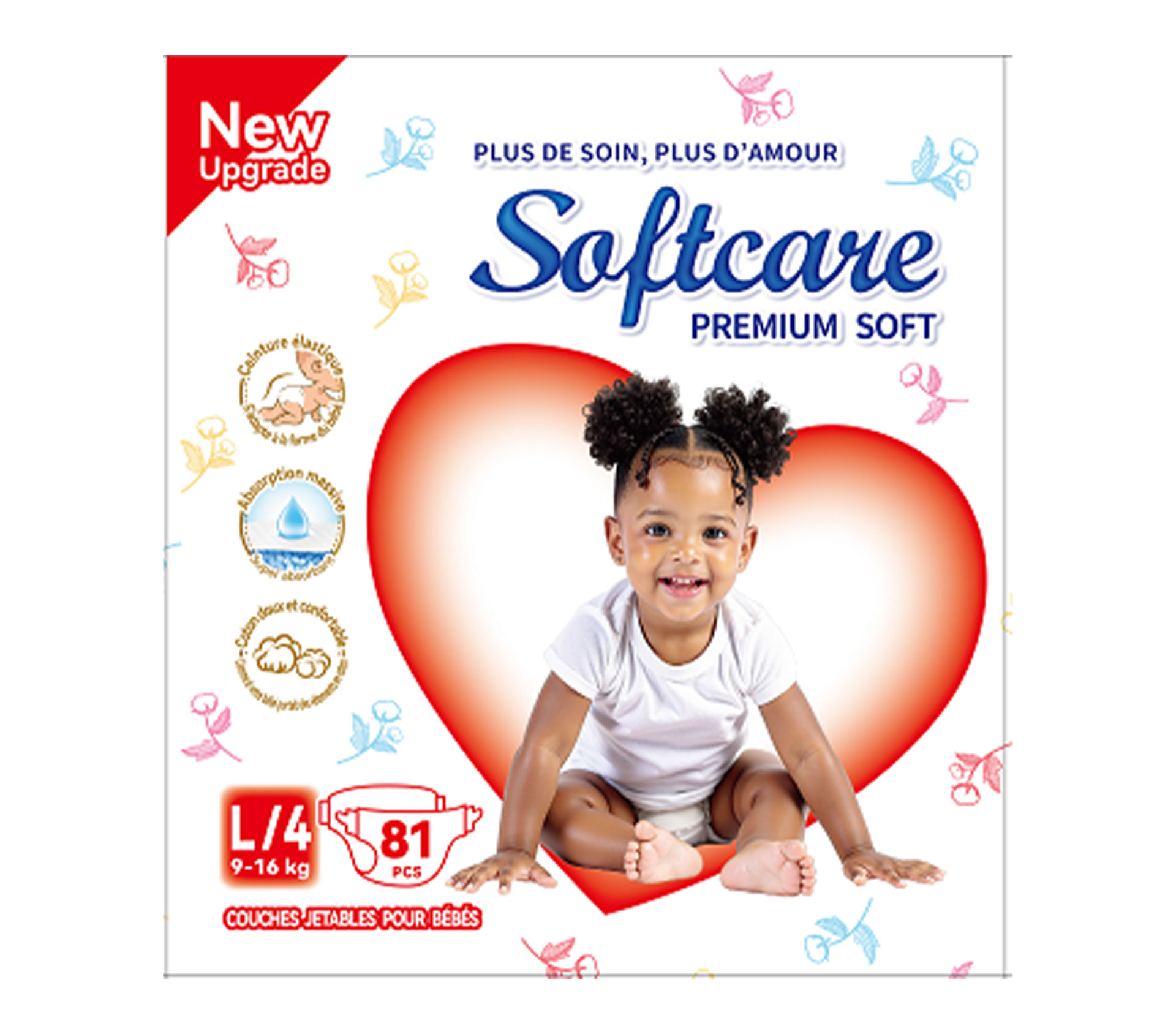 SOFTCARE PREMIUM SOFT NEW UPGRADE SIZE L/4 81 Piece – GTIN 6176000138761