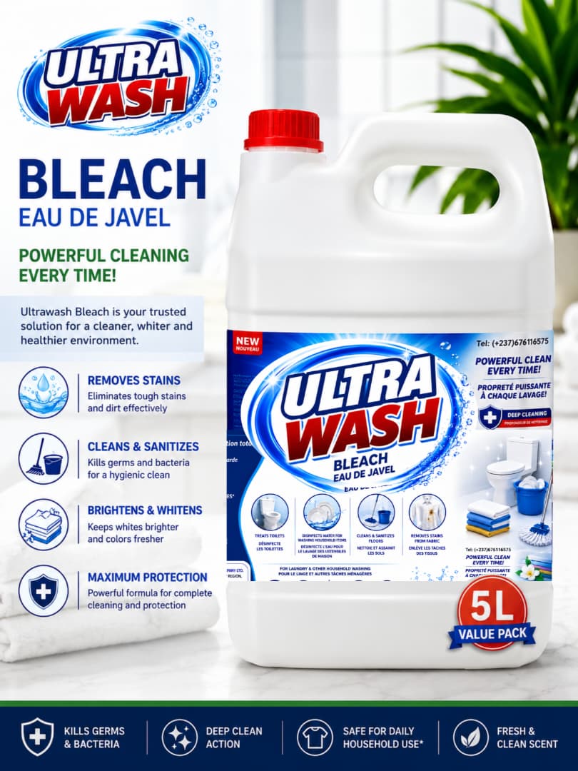 ULTRAWASH Eau de Javel Bleach 5 litre – GTIN 6176000182061