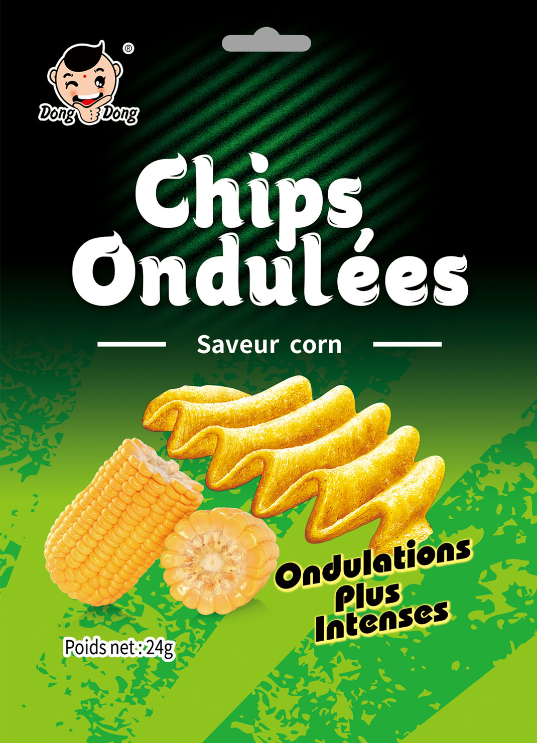 DONG DONG CHIPS Ondulées Saveur Maïs 24 Gram – GTIN 6176000173700