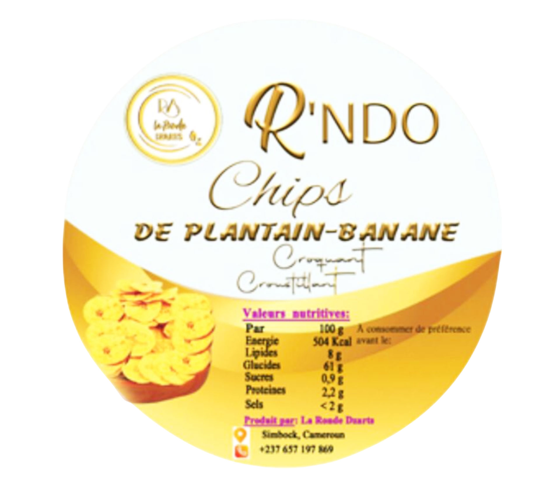 R'NDO Chips De Plantains 200 gram – GTIN 6176000153498