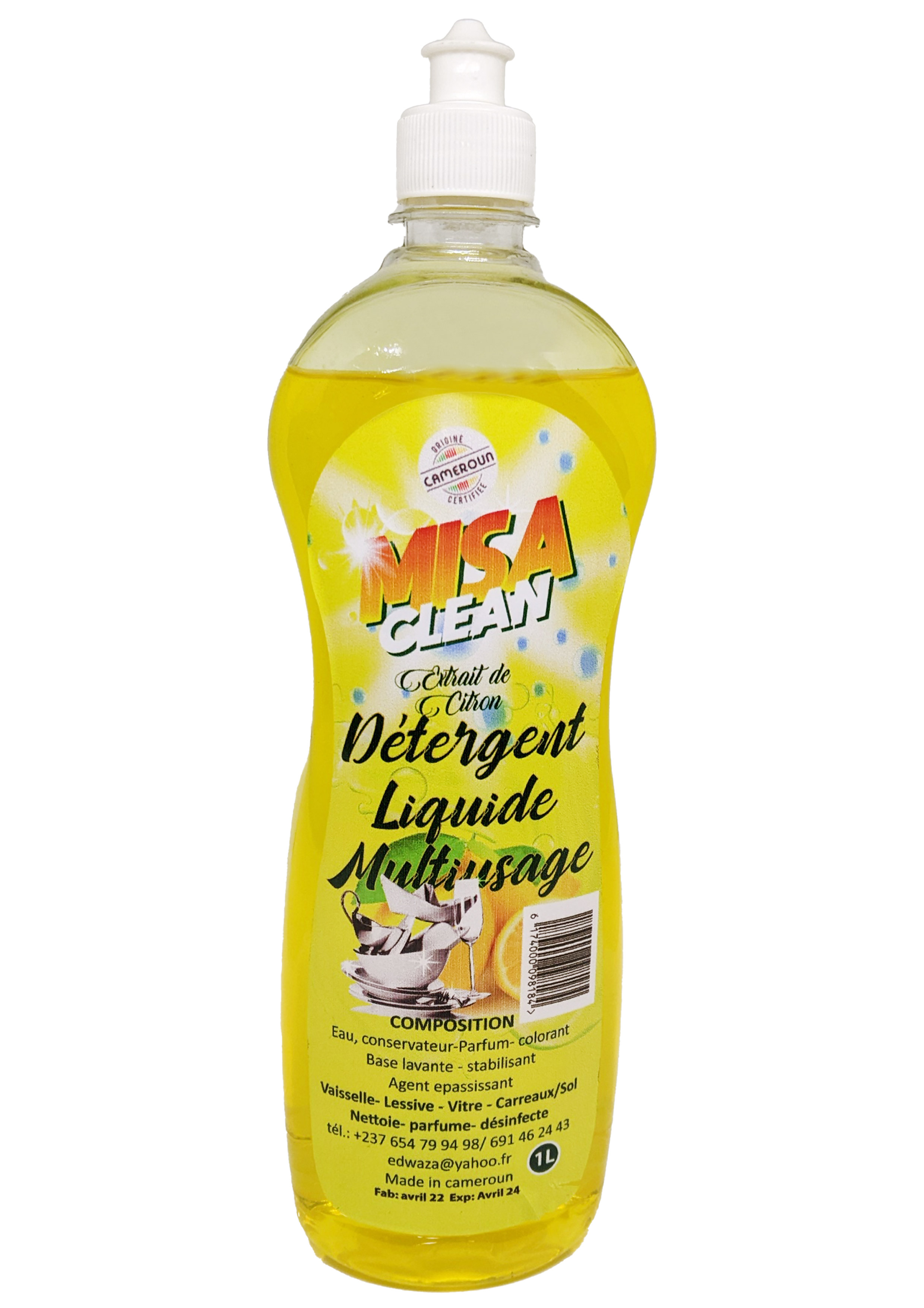 MISACLEAN Détergent Liquide Citron 1 Litre – GTIN 6174000098184