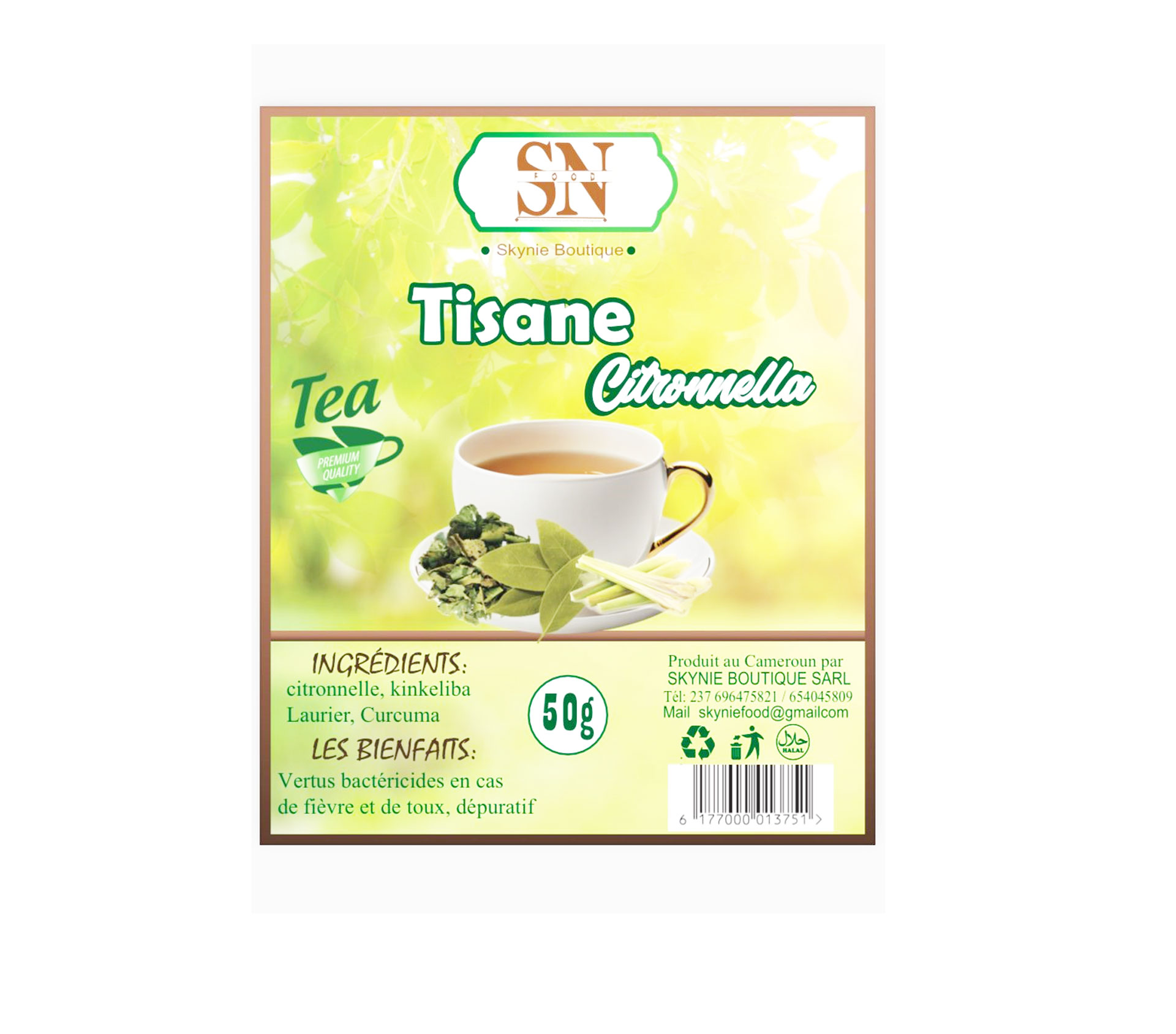 SKINIE BOUTIQUE Tisane Citronelle 50 Gram – GTIN 6177000013751