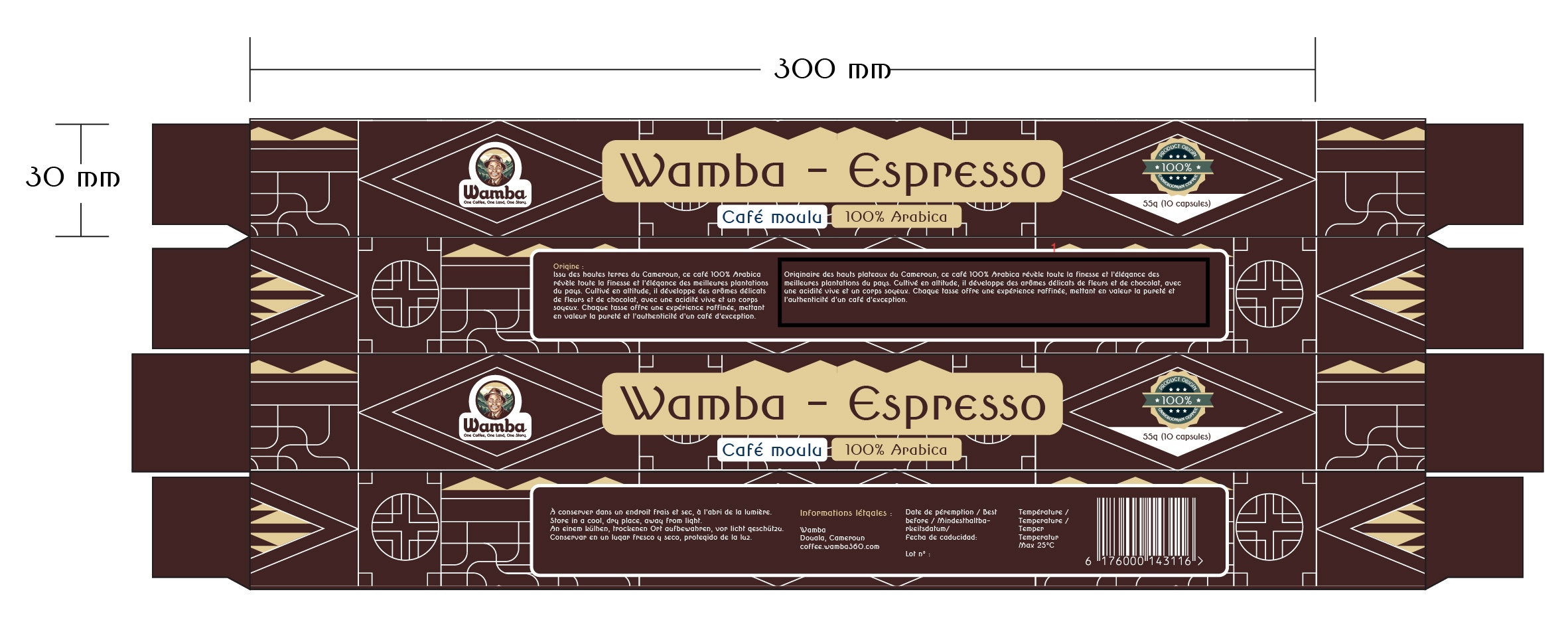 WAMBA Capsules de café 100% Arabica Tube de 10 capsules 55 gram – GTIN 6176000143154