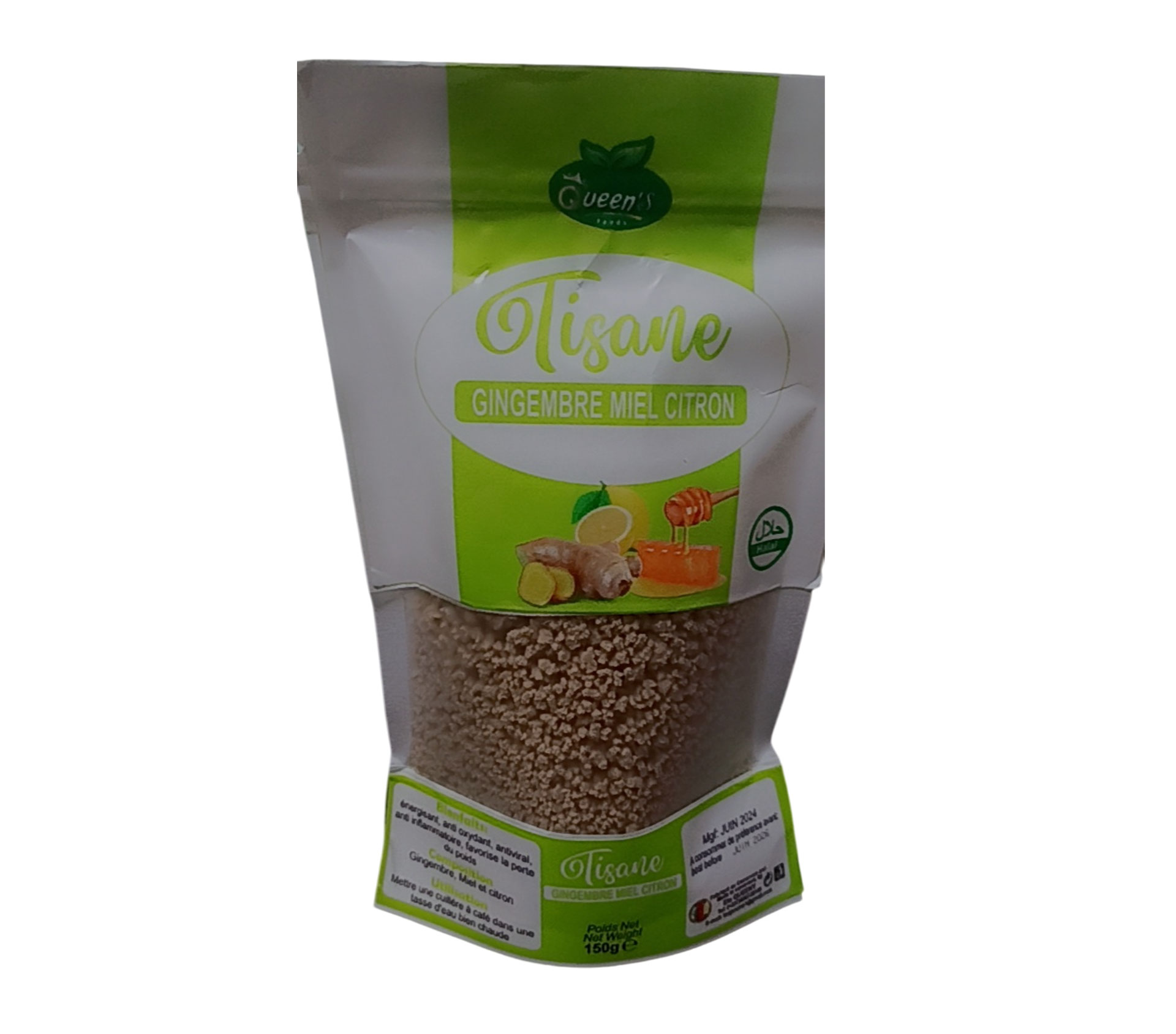 QUEENS FOOD Tisane Gingembre Miel Citron 150 Gram – GTIN 6177000017759