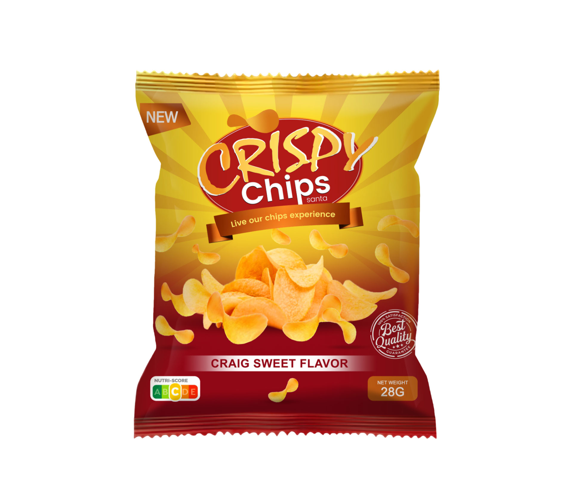 CRISPY CHIPS SANTA Chips De Pomme Craig Sweet Flavor 28 gram – GTIN 6177000018510