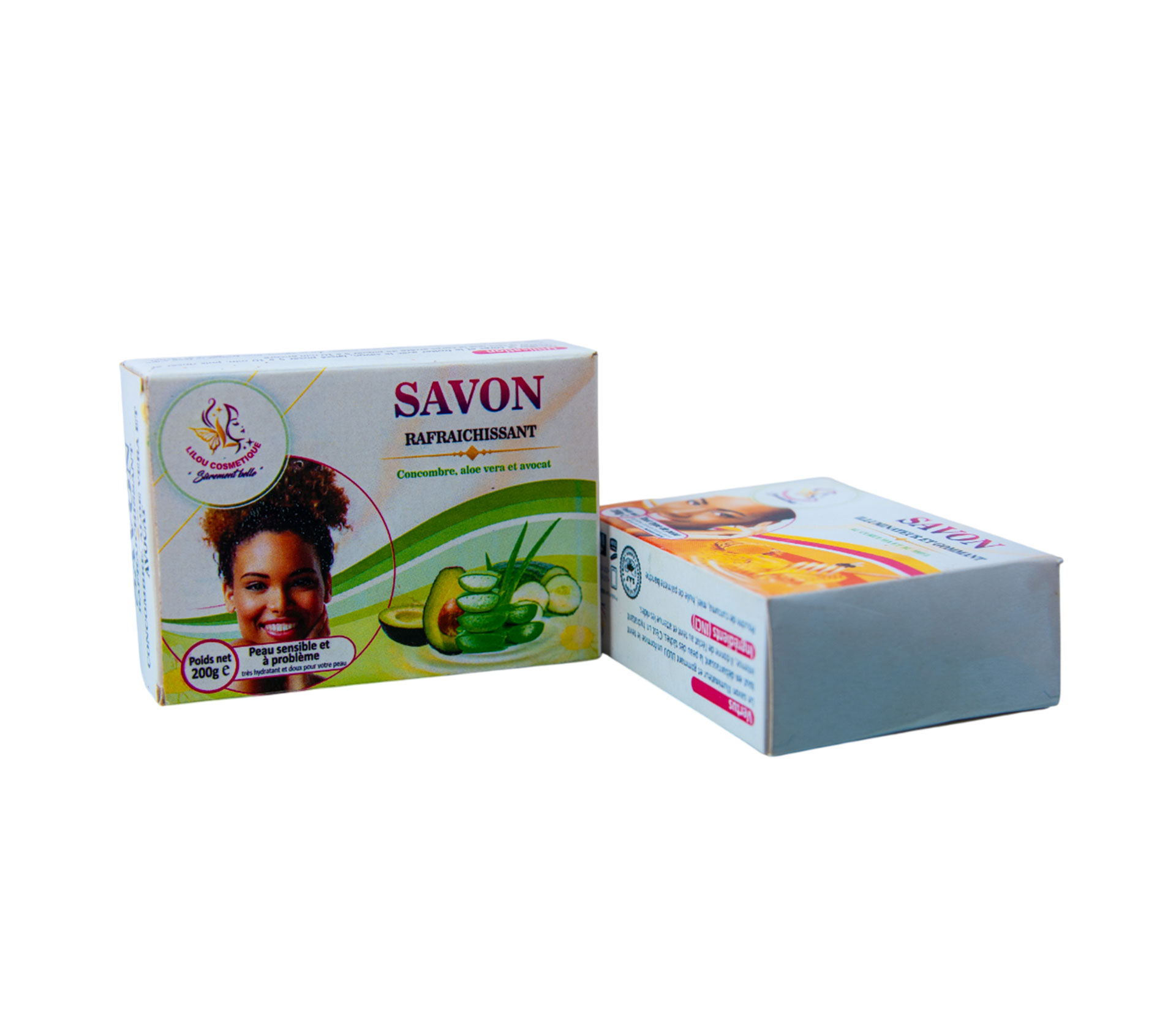 LES DOUCEURS DE LILOU LILOU COSMETIQUE Savon antiseptique A l'avocat,concombre et aloe vera 200 Gram – GTIN 6176000086475