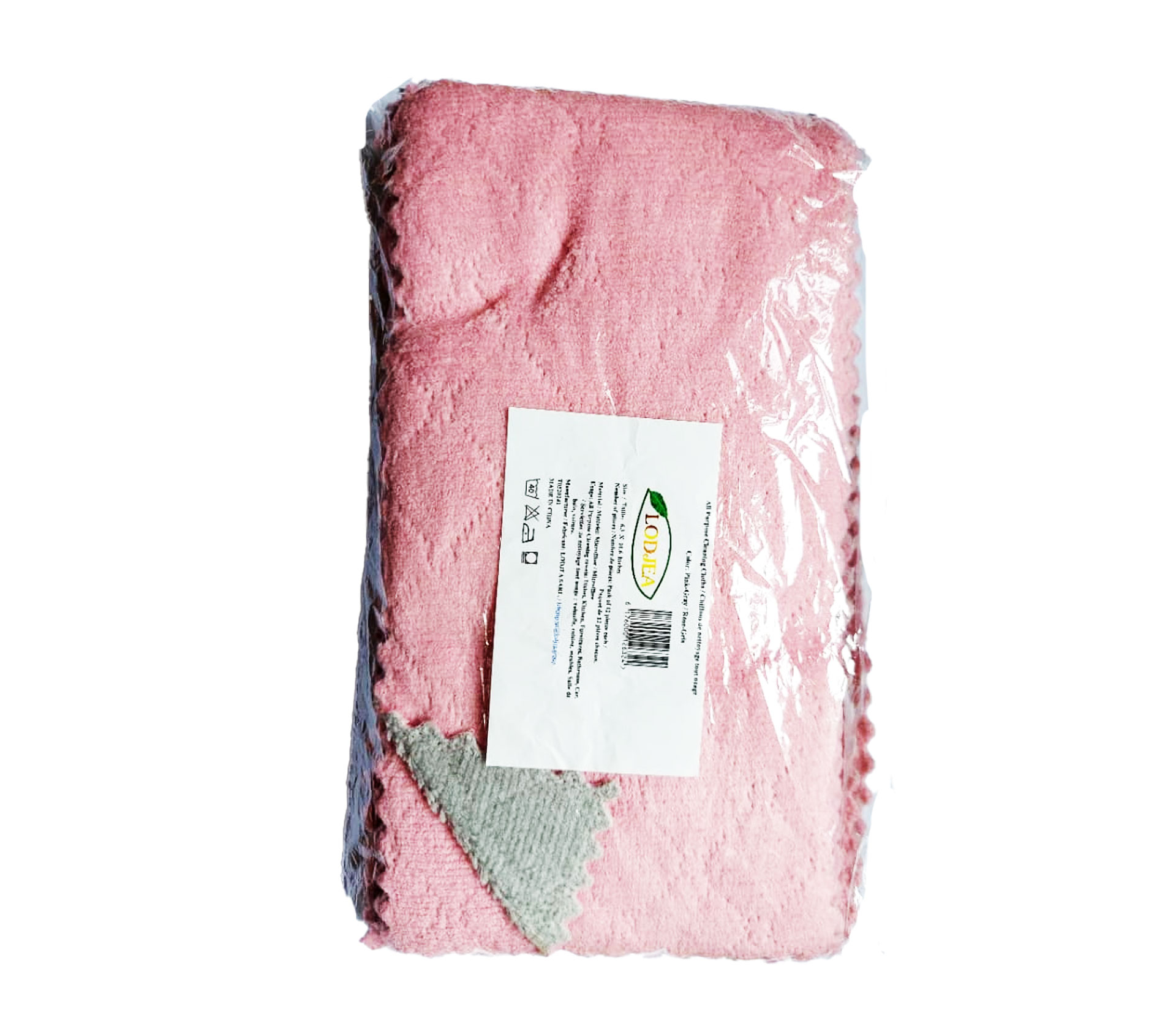 LODJEA Chiffon De Nettoyage Tout Usage Pink-Gray 16*27 12 Piece – GTIN 6176000126324