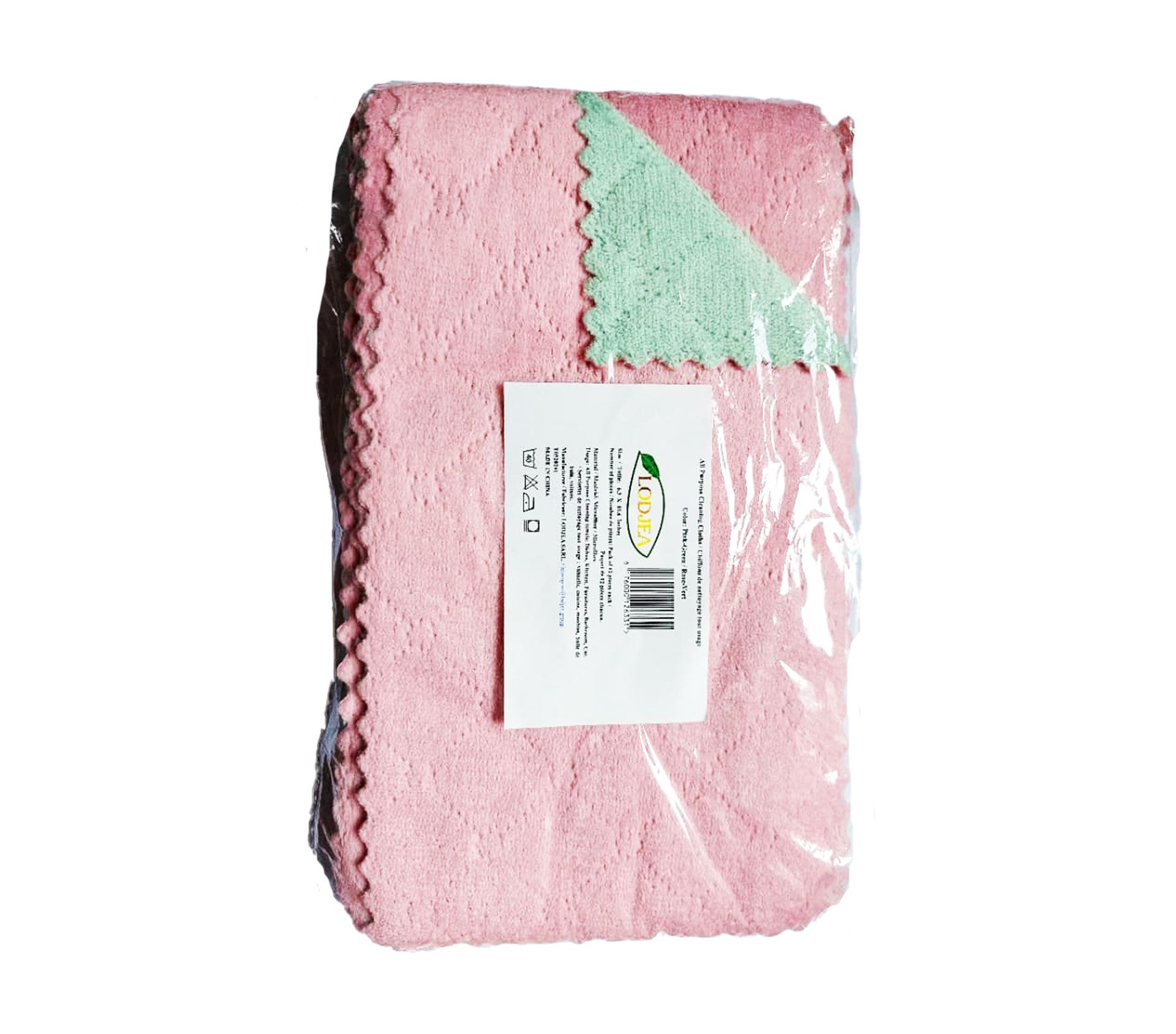 LODJEA Chiffon De Nettoyage Tout Usage Pink Green 16*27 12 Piece – GTIN 6176000126331
