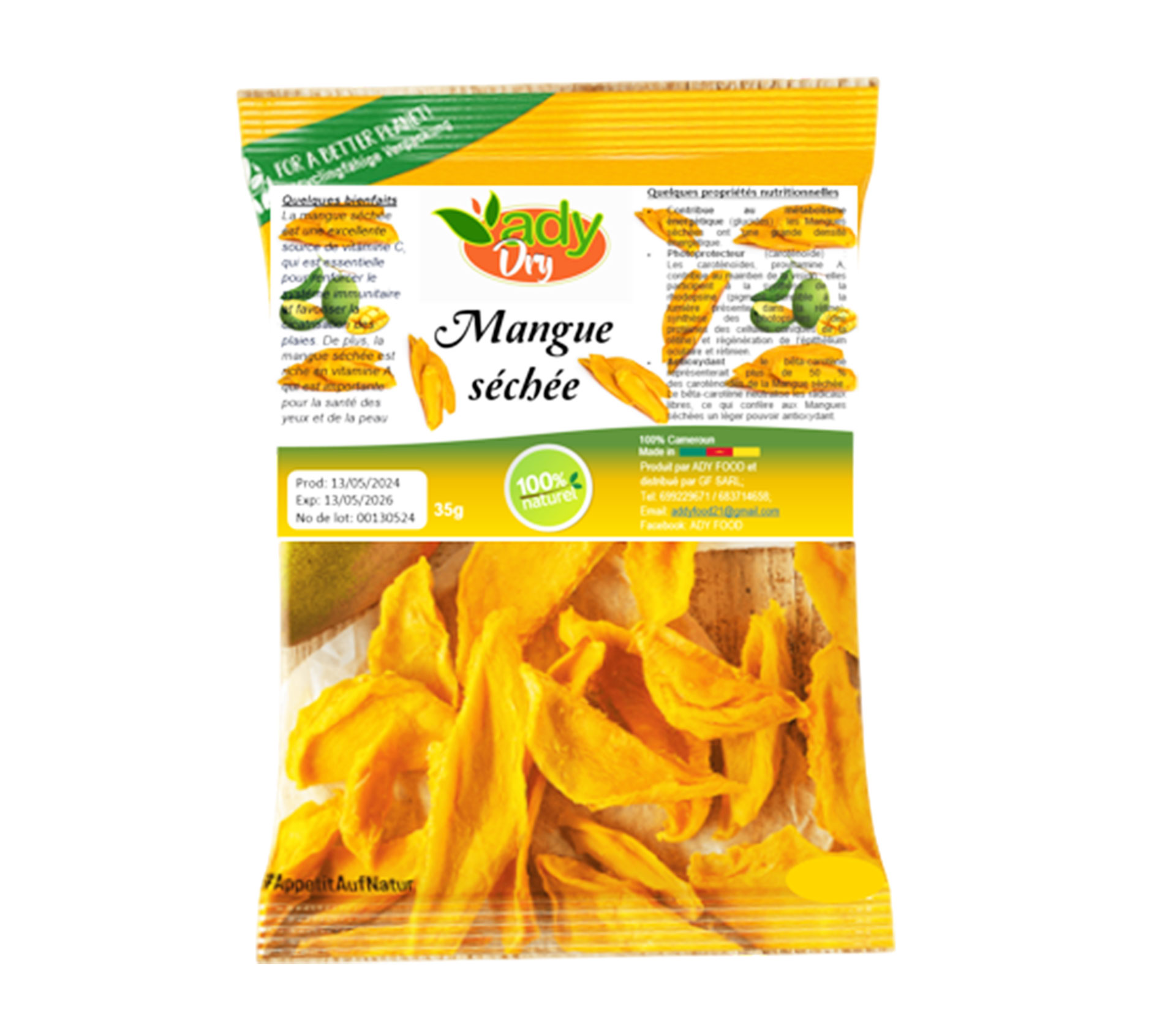 ADY FOOD ADY DRY Mangue séchée Mangue 35 gram – GTIN 6174000109668