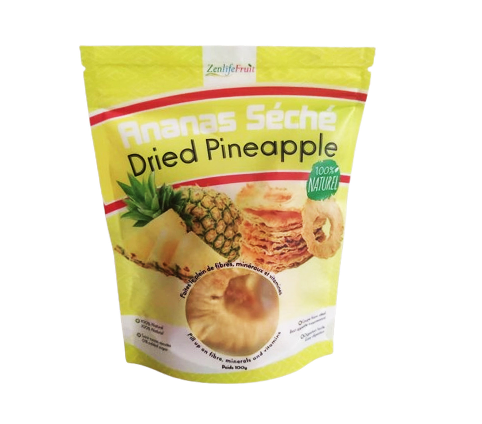 Zenlifefruits Fruits désydratés ananas sèchés 100 Gram – GTIN 6176000100706