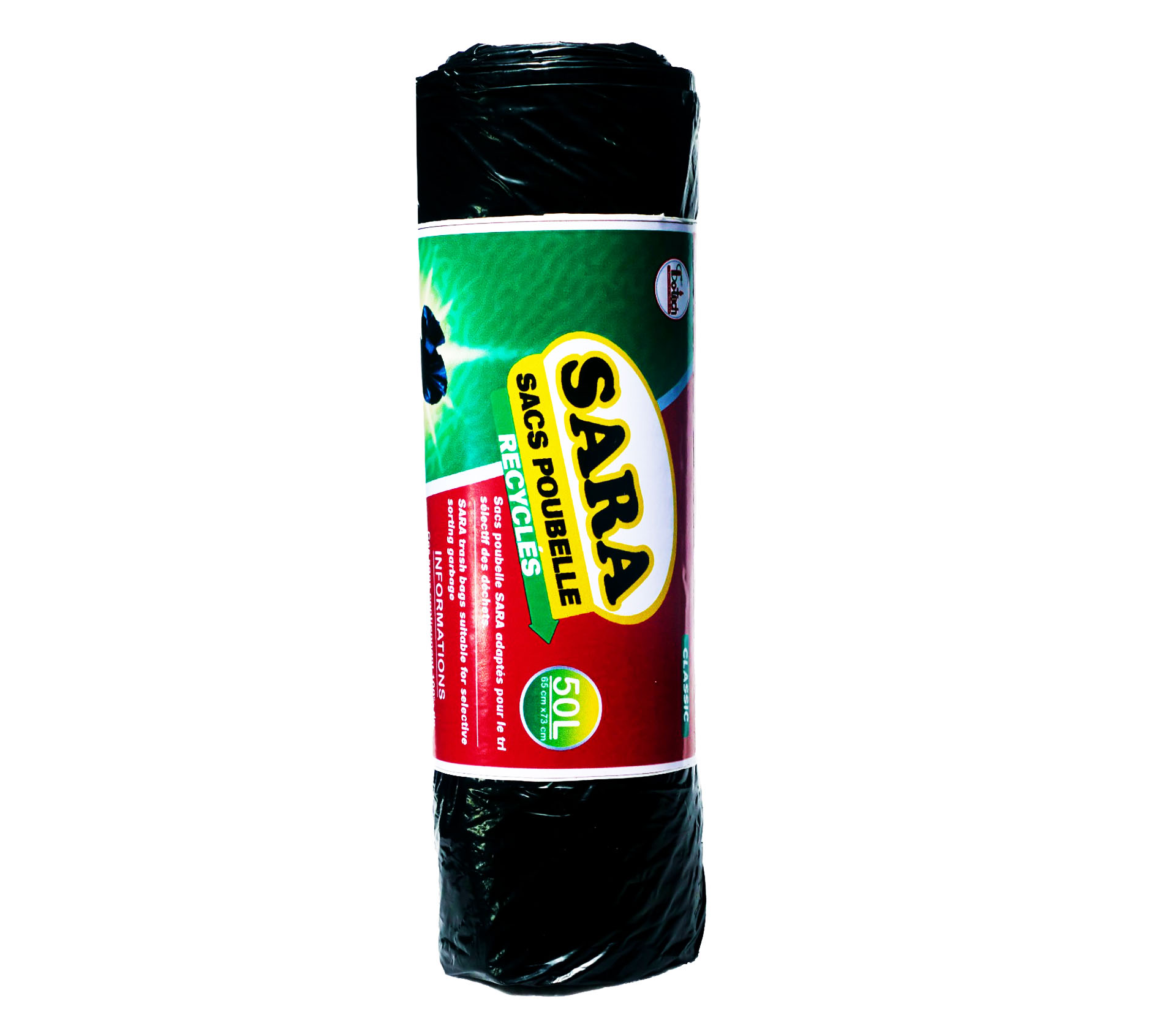 SARA Sacs Poubelles 100% Recyclés x15 50 Litre – GTIN 6177000012525