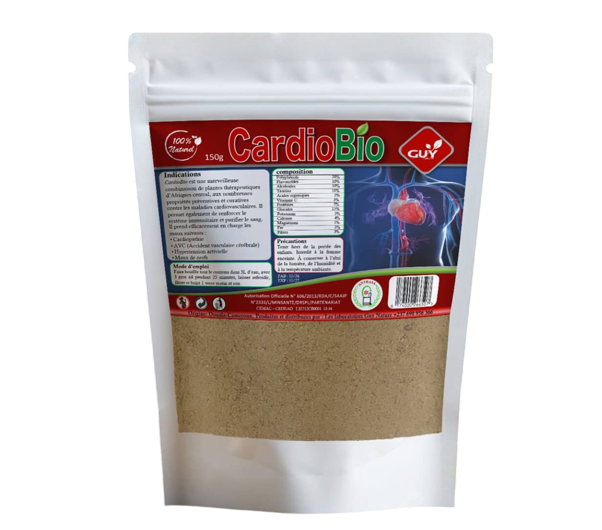 GUY NATURE CardioBio poudre 150 gram – GTIN 6174000266507