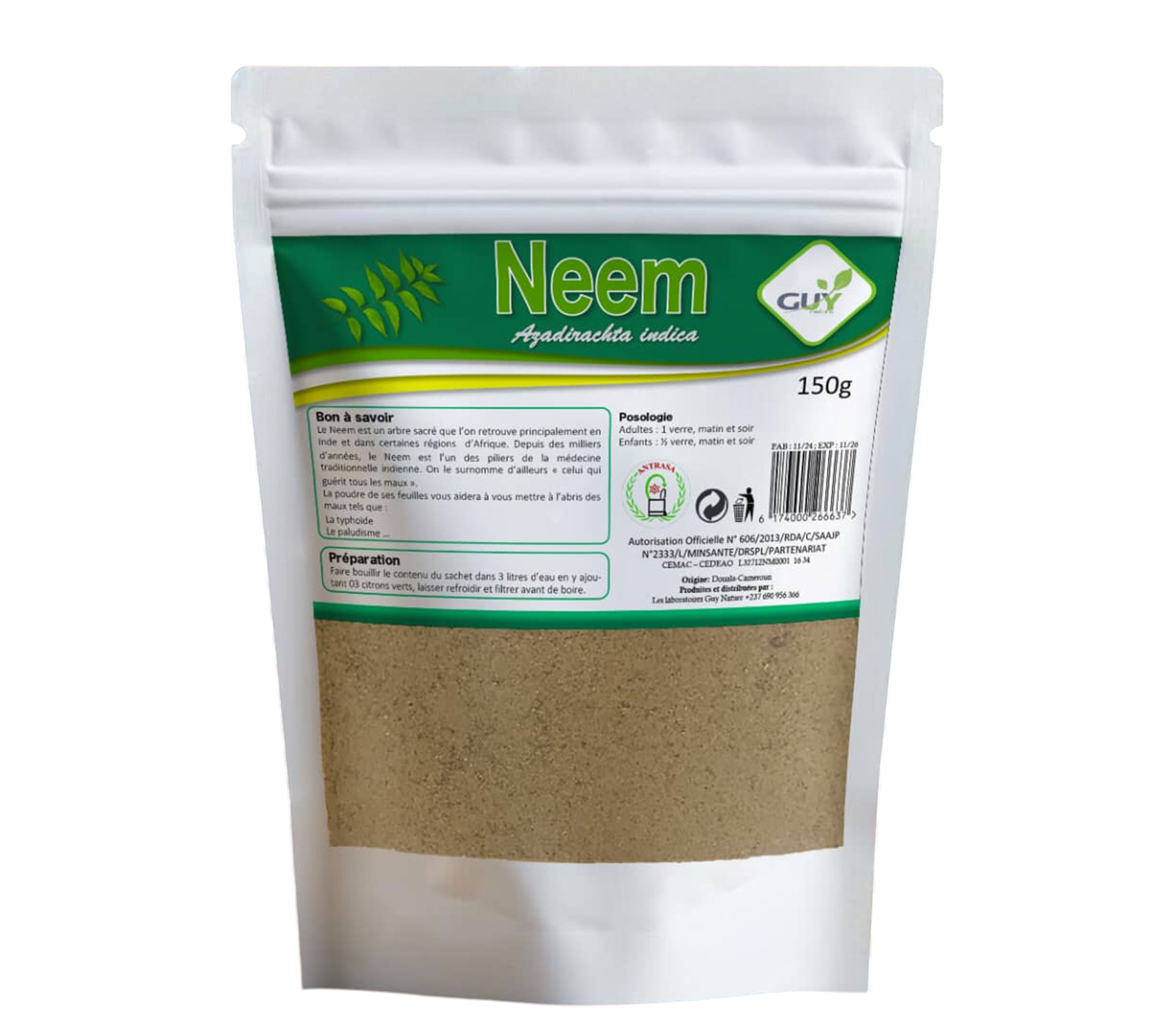 GUY NATURE Neem feuilles 150 gram – GTIN 6174000266637