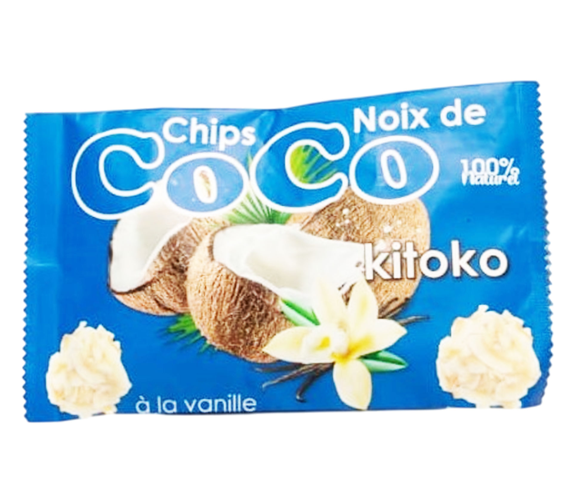 CHIPS COCO KITOKO A LA VANILLE CHIPS DE COCO KITOKO A LA VANILLE Chips de coco Vanille 35 gram – GTIN 6176000062820