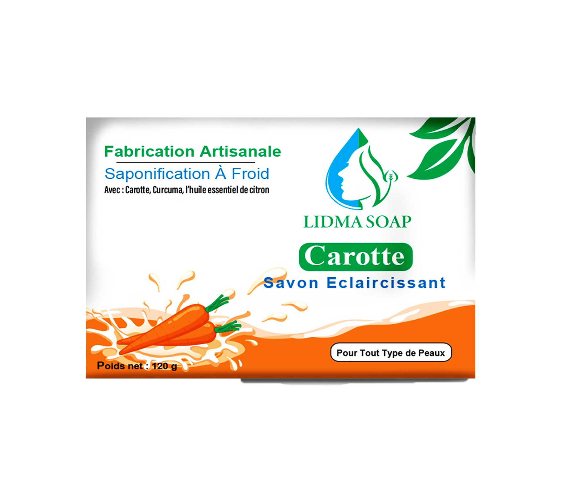 LIDMA SOAP Carrot Brightening Soap 120 Gram – GTIN 6176000104919