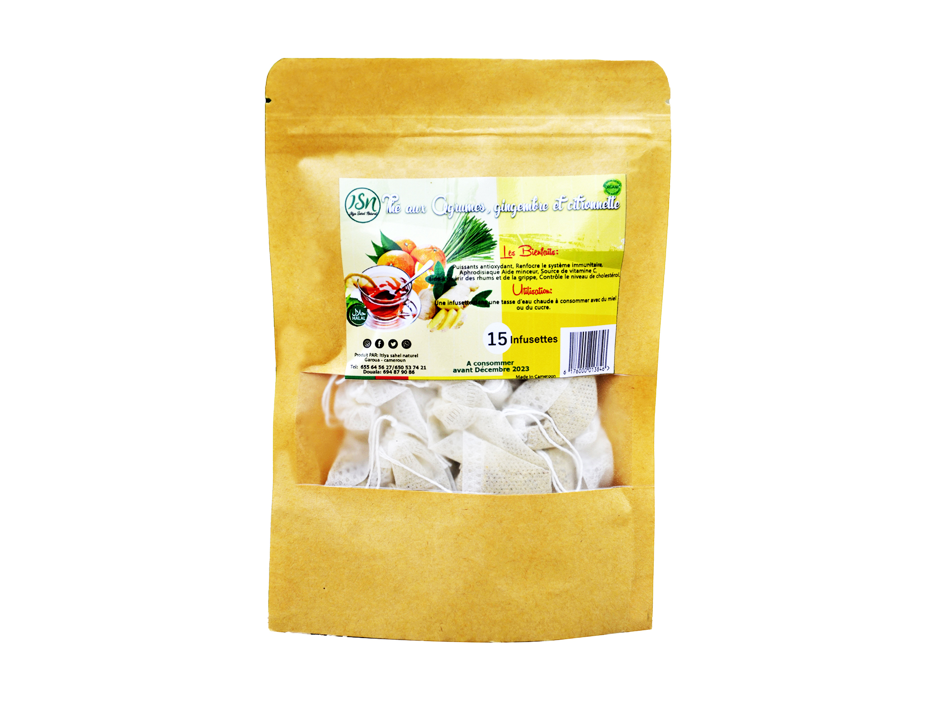 ITIYA SAHEL NATUREL Thé Aux Agrumes Gingembre,Citronnelle 15 Piece – GTIN 6176000013846