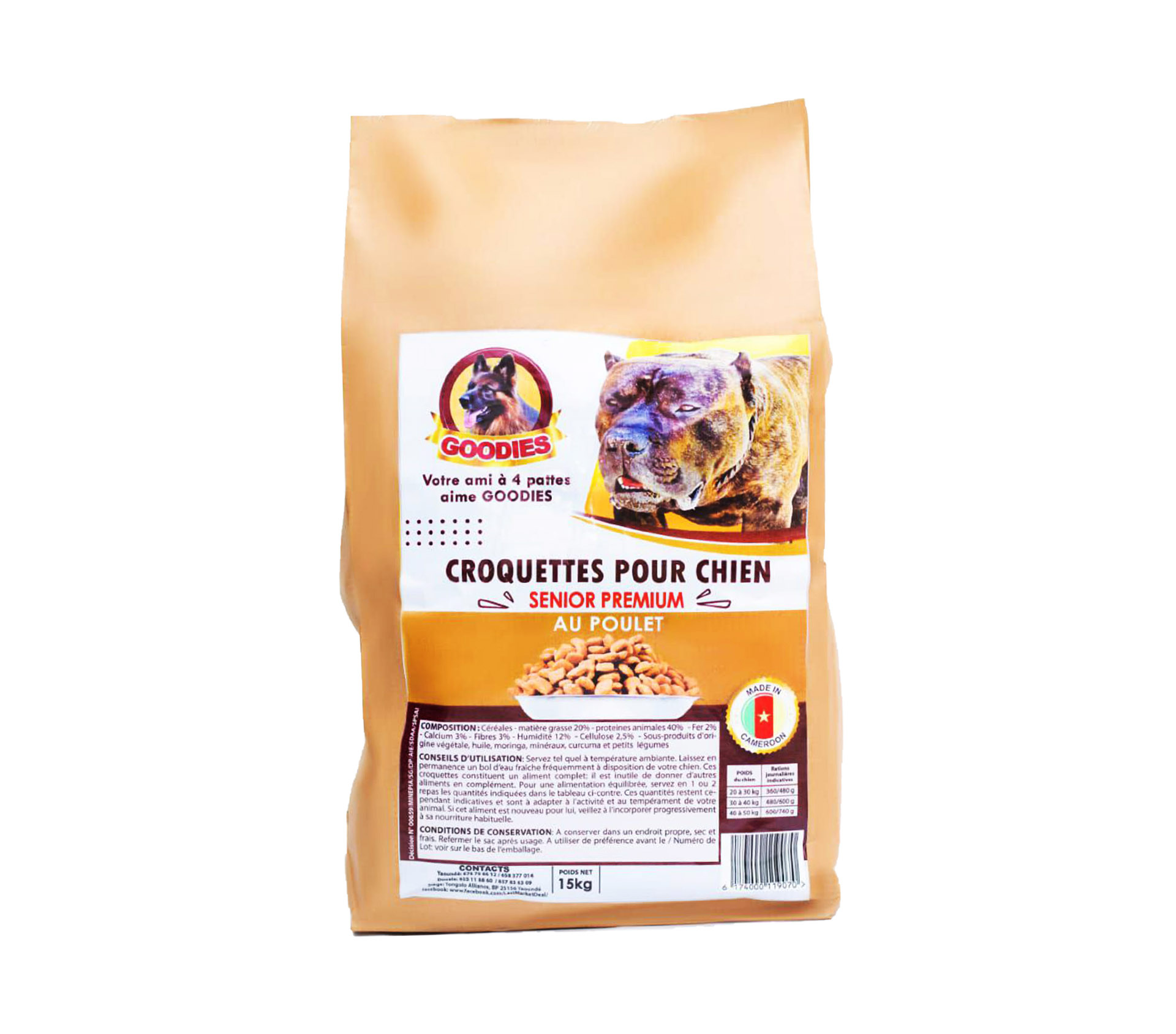 MAARIFA KNOWLEDGE SARL GOODIES CROQUETTE PREMIUM Croquette pour chien Premium Senior 15 Kilogram – GTIN 6174000119070