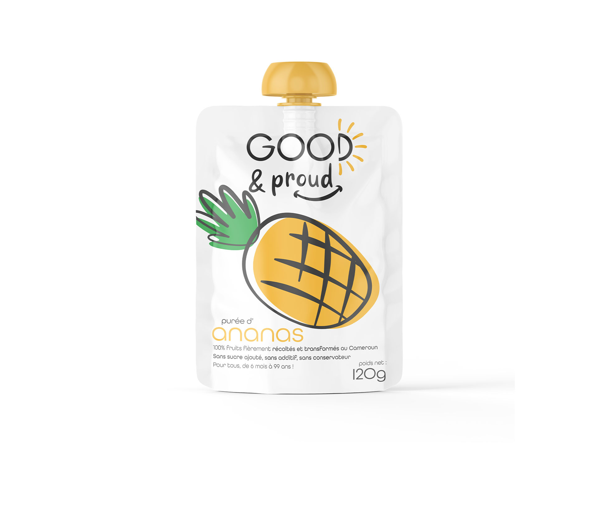 GOOD AND PROUD Purée Ananas Gourde 120 Gram – GTIN 6176000137825