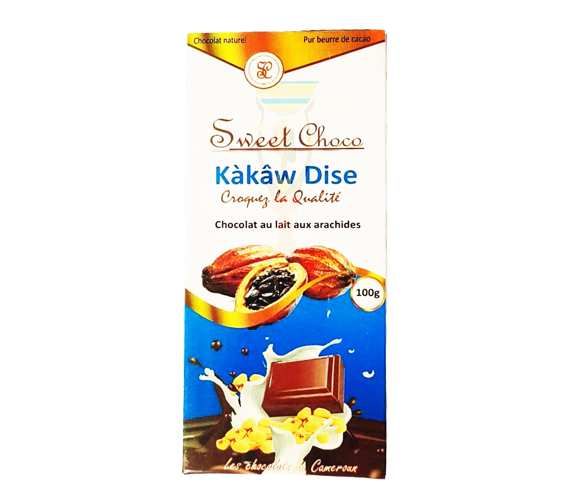 SWEET CHOCO Woundou Chocolat au lait et aux arachides 100 Gram – GTIN 6176000085805