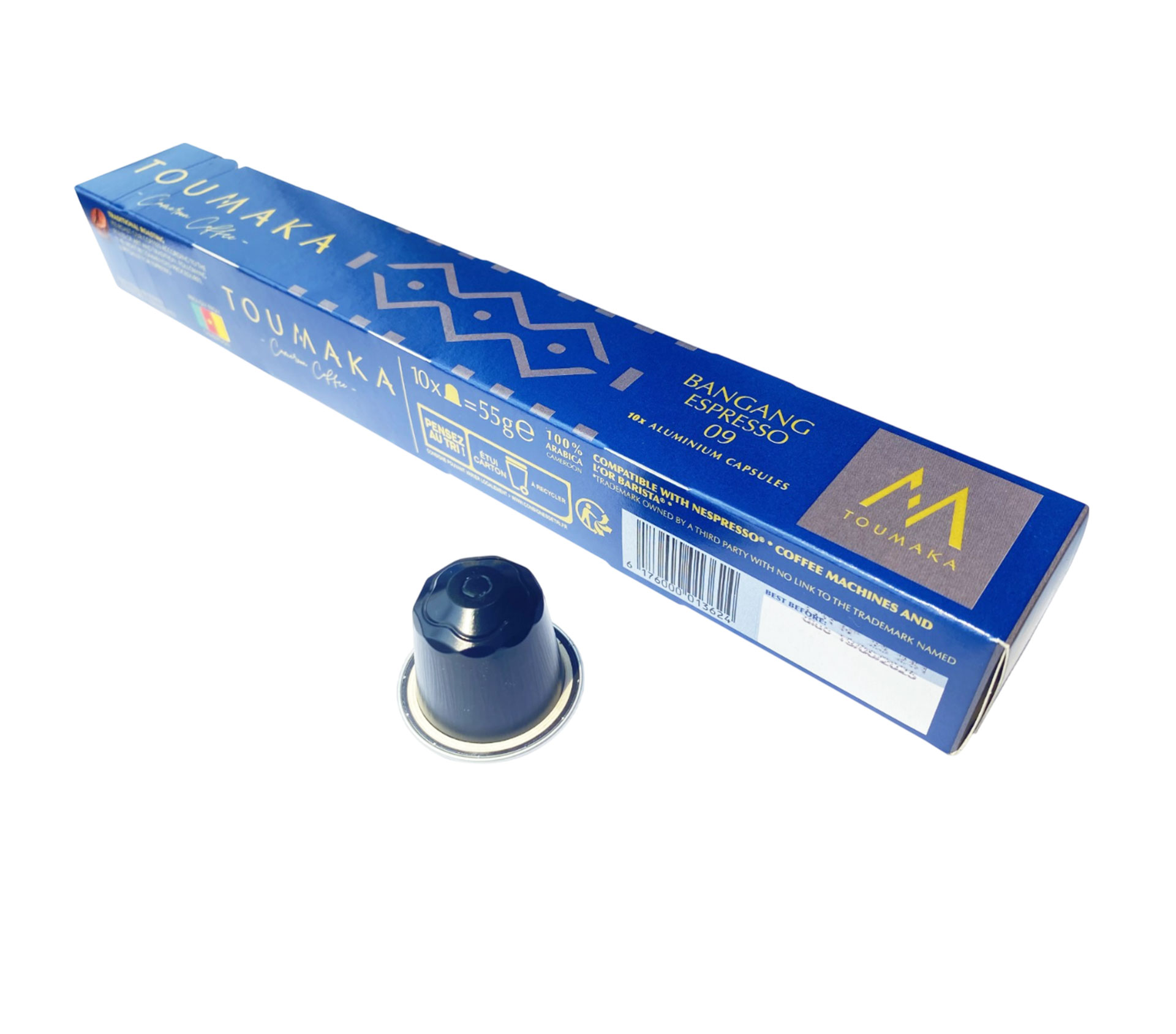 TOUMAKA CAMEROUN COFFEE BANGANG ESPRESSO Café - Capsules/Dosettes 100% Arabica, Intensité 09 10 Piece – GTIN 6176000013624