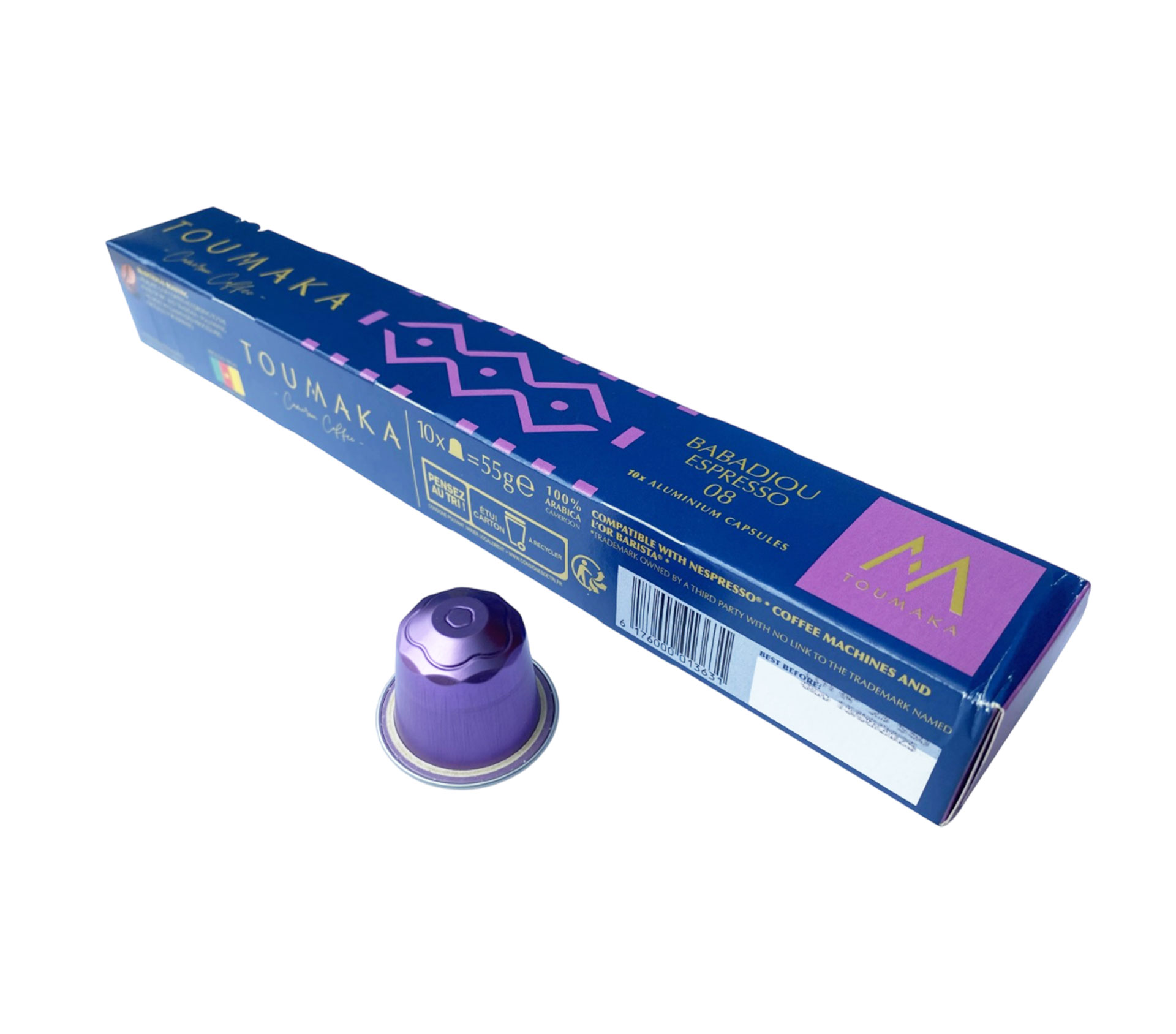 TOUMAKA CAMEROUN COFFEE BABADJOU ESPRESSO Café - Capsules/Dosettes 100% Arabica, Intensité 08 10 Piece – GTIN 6176000013631